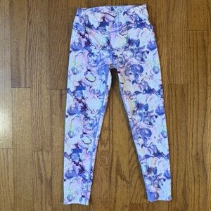 Layer8 Blue Floral Print Leggings Girls Size M